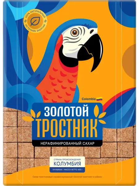 Сахар тростниковый рафинад Золотой тростник нерафинированный