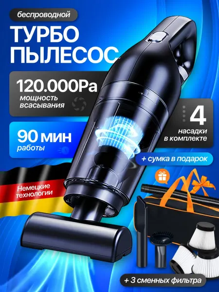 Автомобильный пылесос Пылесос автомобильный беспроводной м