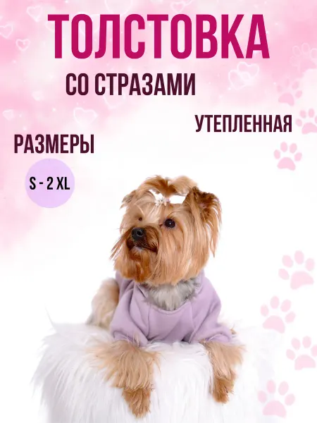Боникоs Толстовка весенняя со стразами для собак