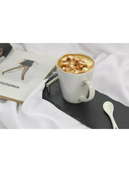 Bom-dom Кружка керамическая Доляна Coffee break, 370 мл, цвет белый
