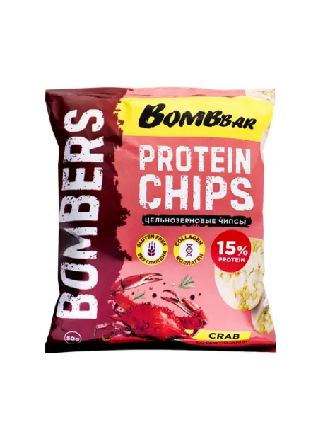 BombBar Чипсы протеиновые со вкусом Краба 50 гр 3 шт
