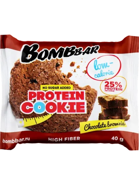 BombBar Печенье низкокалорийное протеиновое Шоколадный, 8шт