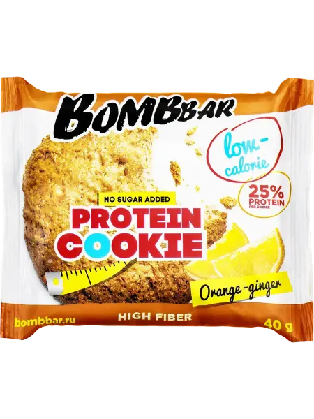 BombBar Печенье протеиновое Апельсин, имбирь, без, 4шт