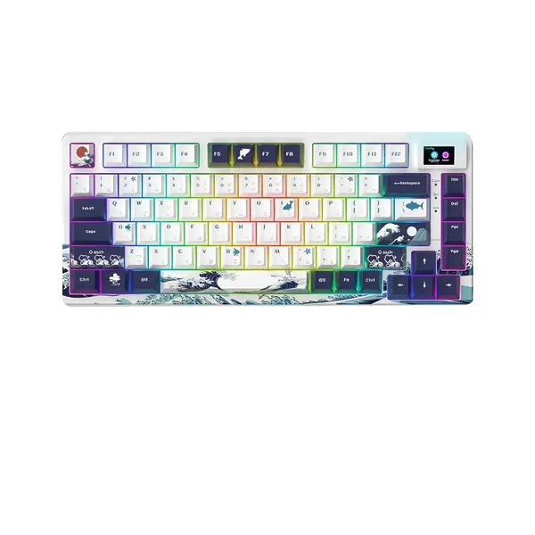 Игровая клавиатура Womier SK80 White Coral Sea, 75%, RGB-подсветка