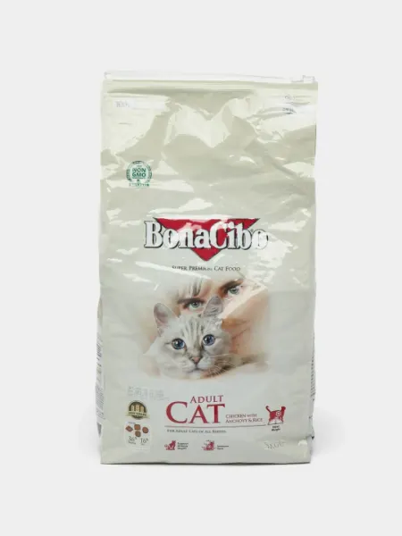 Сухой корм для кошек BonaCibo курица анчоус и рис, 5 кг