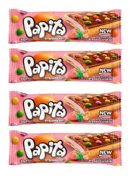 Solen Печенье Papita с клубничной начинкой и драже, 24 шт х 33 г
