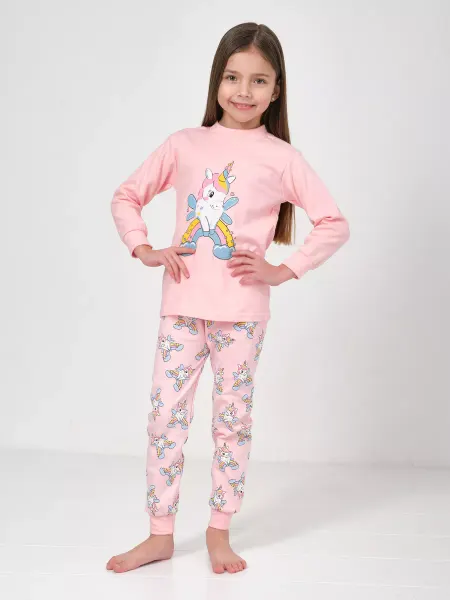 Bonifacio kids Пижама детская со штанами и длинным рукавом с единорожкой