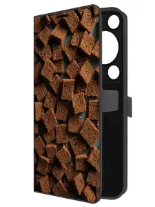 Чехол-книжка Krutoff Eco Book для Huawei Nova Y63/Y72/Y72s Сухарики (черный)