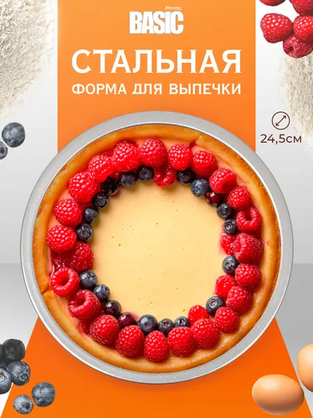 Форма для выпечки стальная "Круг", 24,5*2,5 см BASIC Marmiton