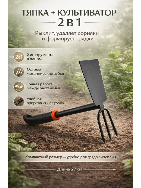 Луна_лу2 Тяпка для огорода прополки садовый инструмент от сорняков