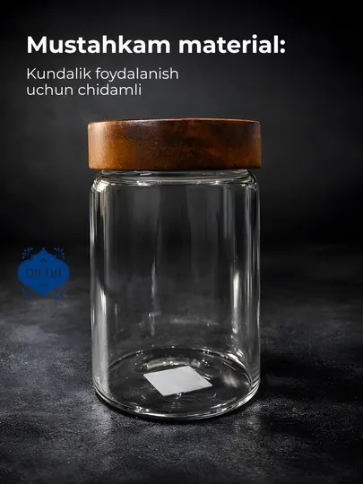 Контейнер для сыпучих продуктов, банка стекло, 1 шт - Хранение продуктов