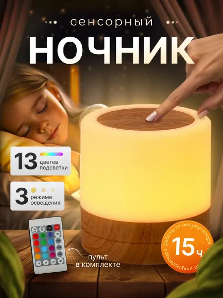 BoroHome1 Ночник детский прикроватный светильник