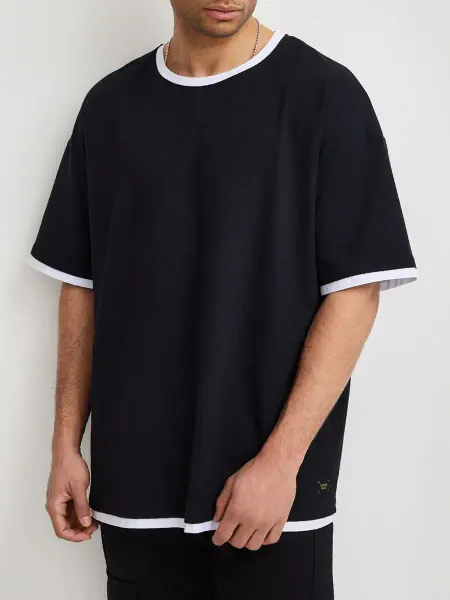 Torae Black Футболка мужская оверсайз хлопок однотонная базовая