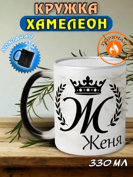 LapinMega Именная кружка хамелеон подарочная Женя(м)