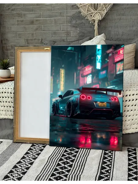 Myholstik Картина "Спорткар в неоне ночью" 30x40