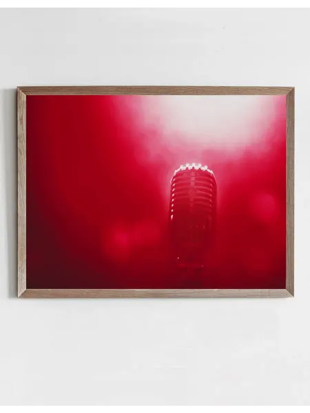 Onllyart Постер Фотопостер - Микрофон красный 40x50