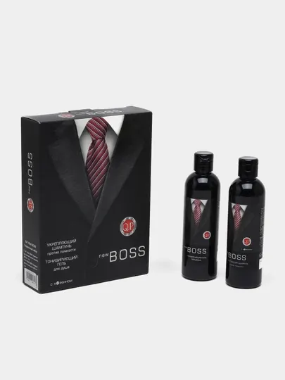 Подарочный набор для мужчин Q.P. New Boss, шампунь, 250 мл, + гель для душа, 250 мл