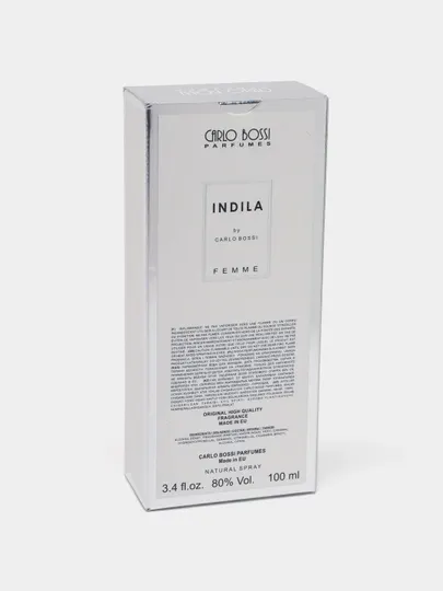 Парфюмерная вода для женщин Indila Femme Carlo Bossi, 100 мл