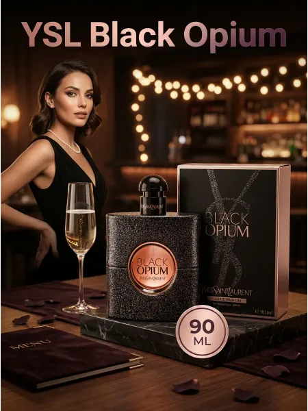 YSL Parfumes. Духи женские Black Opium 90 мл с нотами пряностей