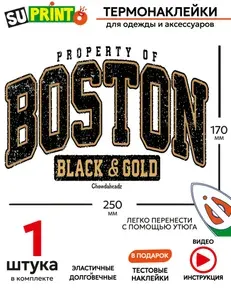 Термонаклейка на одежду надпись Boston Бостон