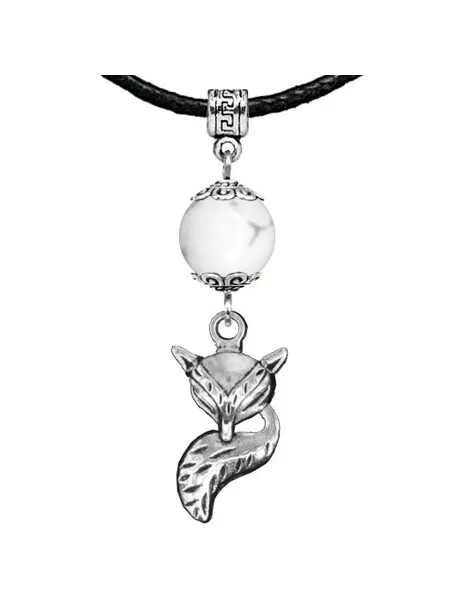 Runes&Gems Подвеска Амулет Лиса с натуральным камнем Кахолонг