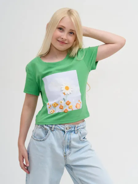 THG Boutique Футболка с круглым вырезом и вышивкой