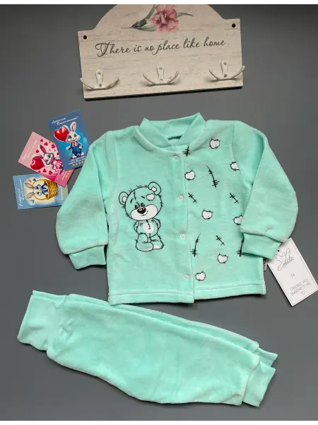 Boutique_N Костюм детский теплый из велюра для новорожденных