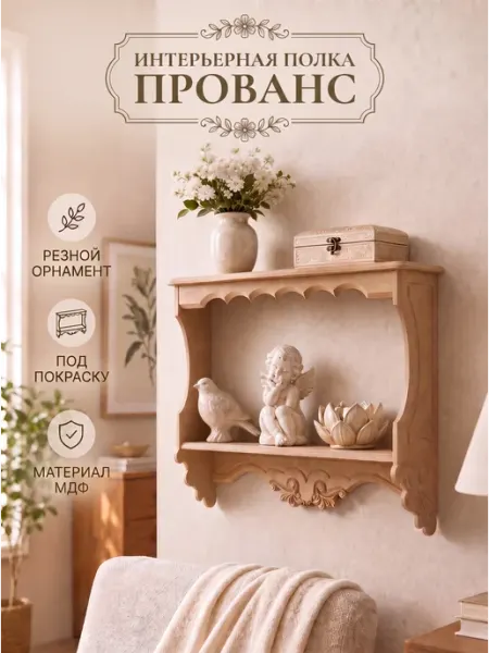 Кодеко Полка настенная Прованс двухъярусная