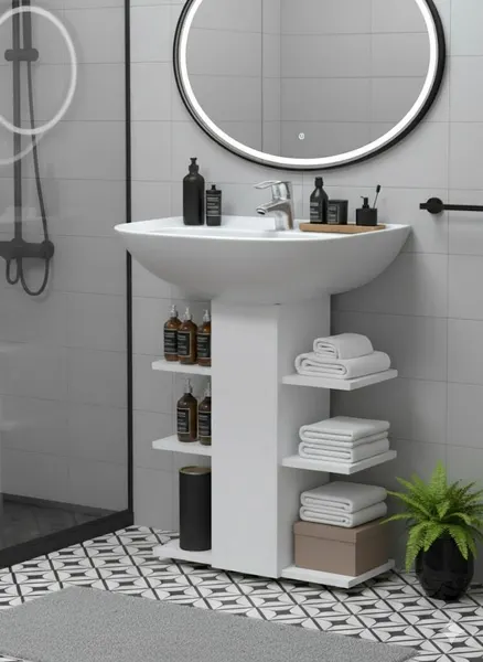 Стеллаж FORTUNA KIDS, под раковину, белый, ЛДСП, 54х24,4х65 см