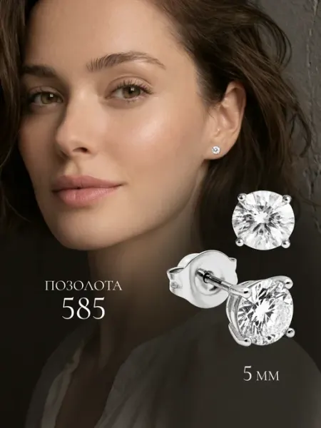 Jewerly Box Серьги гвоздики медицинские под серебро