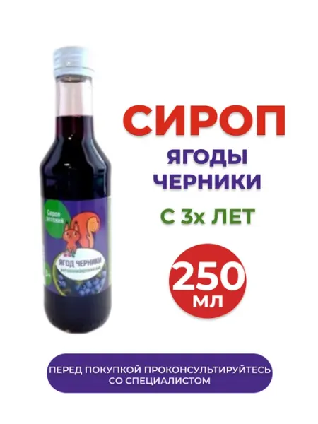 Биоинвентика Сироп ягод черники витаминизированный 250 мл