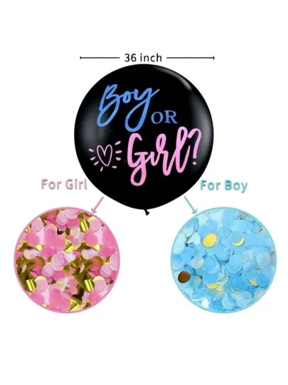 Гендер шарик Boy or Girl с конфетти розовый/голубой