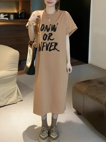 Платье футболка с принтом, для дома, повседневное — EllyFashion - Женские платья и сарафаны