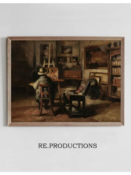 Re.productions Постер The Studio of Ferdinand De - Henri de Braekeleer