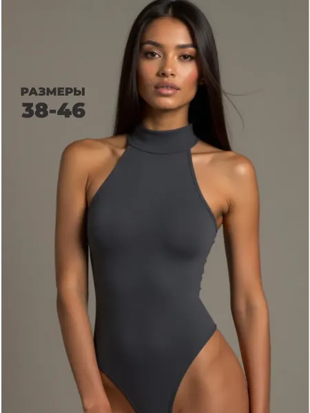 Joli BRAND Боди женское вечернее с горлом без рукавов