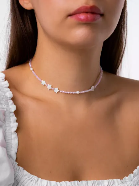 MIDNIGHTJEVERLY BRAND Чокер из ювелирного стекла и перламутра