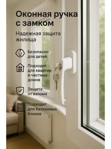LI Liza Ручка для пластикового окна балкона с замком