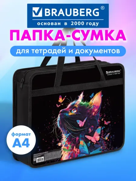 Brauberg Папка сумка для тетрадей труда рисования А4 девочке в школу