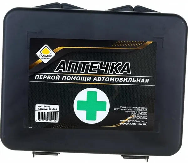 Автомобильная аптечка первой помощи в футляре главдор GL-785 54575