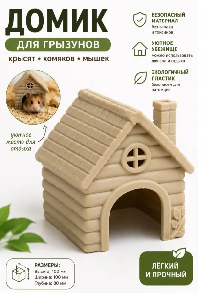 BRAVADI Домик Теремок для хомяков, мышек, песчанок и мелких животных