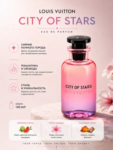 Louis Vuitton City Of Stars, 30 мл, унисекс парфюмерная вода, стойкость 1–2 дня