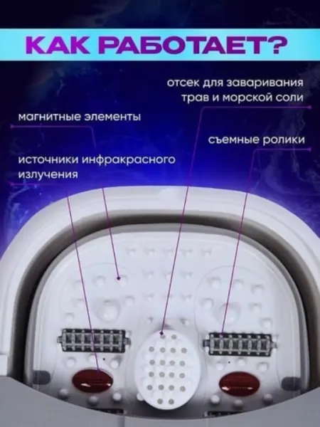 Складная ванночка для ног с массажем и подогревом - Массажеры для ног