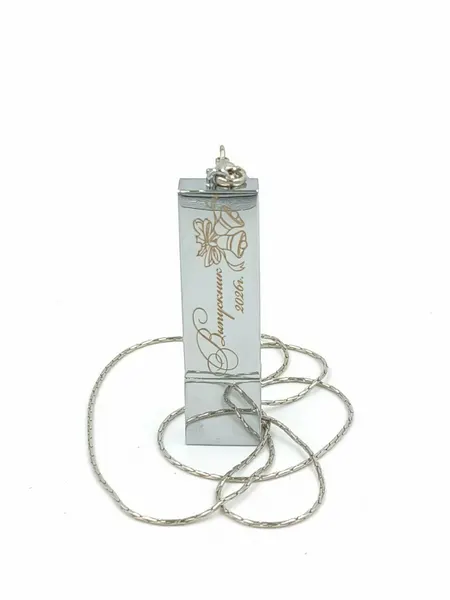 Выпускник 2026 Подвеска на цепочке USB Флешка для школьника серебро 4GB