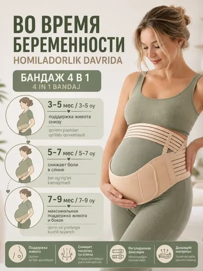 Универсальный бандаж для беременных и после родов,регулируемый пояс для живота и спины,4в1 - Бандажи для беременных