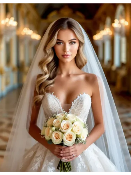 Magic Bride Фата свадебная длинная белая