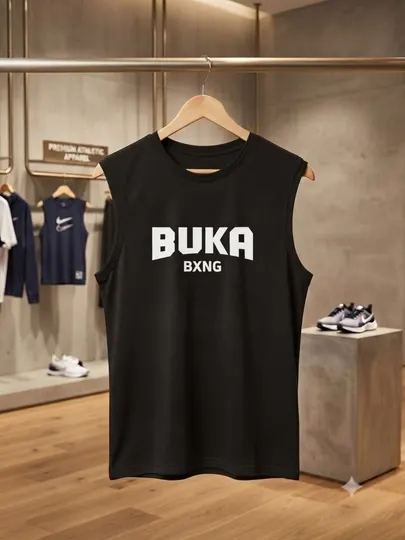 Мужская футболка-майка BUKA BXNG — удобная спортивная модель из хлопка - Мужские майки