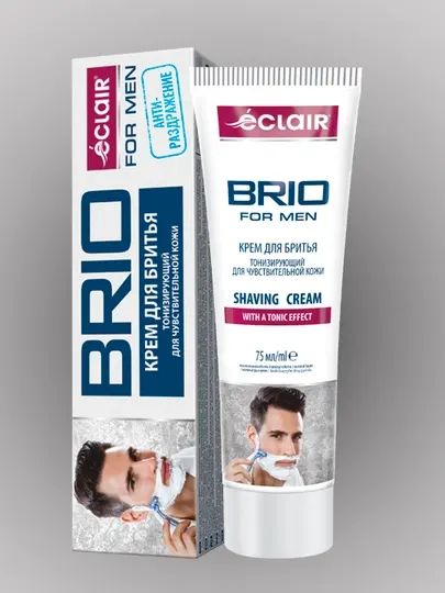 BRIO FOR MEN крем для бритья тонизирующий, для чувствительной кожи, 75 мл, анти-раздражение