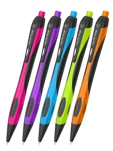 Ручка шариковая 5шт Bеrlingo Color Zone stick синие чернила