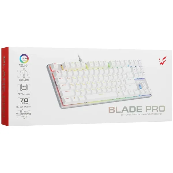 Клавиатура проводная ARDOR GAMING Blade PRO, Kailh Red, RGB, белый, [AG-FL-B87Red-W]