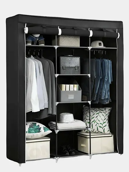Mato shkaf, oyoq kiyim va boshqalarni saqlash organayzeri, garderob, 130 * 45 * 175 sm черный
